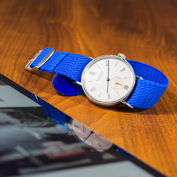 Monochrome Watches Shop | Perlonband - Aqua Blau
